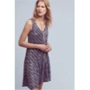 Maeve Anthropologie Chevron Sleeveless Knit Dress With Asymmetrical Hem L